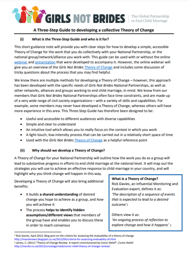 A three-step guide to developing a collective Theory of Change - Girls ...
